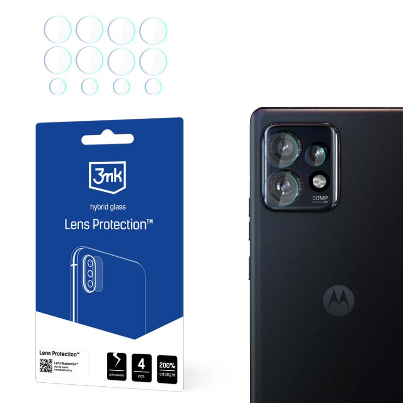 3MK Lens Protection hibridinis kameros objektyvo stiklas Motorola Edge 40 Pro 5G (4 vnt.)