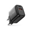 Tech-Protect NCA20 USB-A / USB-C sieninis įkroviklis PD 20W / QC3.0, juodas