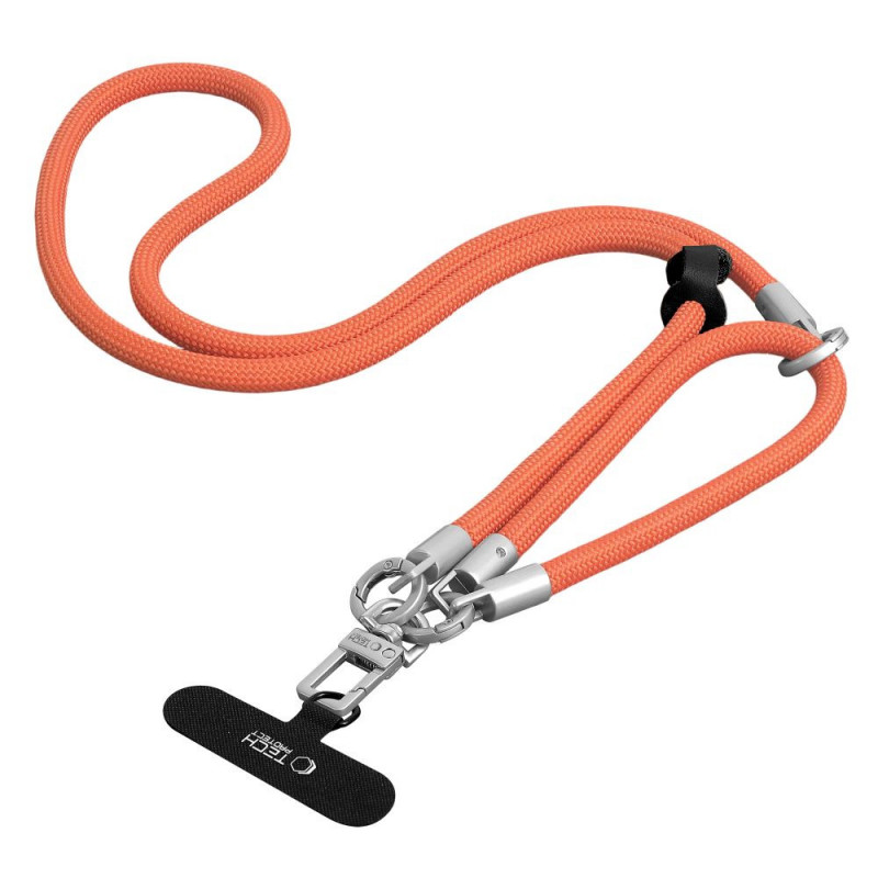 Tech-Protect C10S Rope Crossbody & Wrist telefono dirželių rinkinys, oranžinė/titano