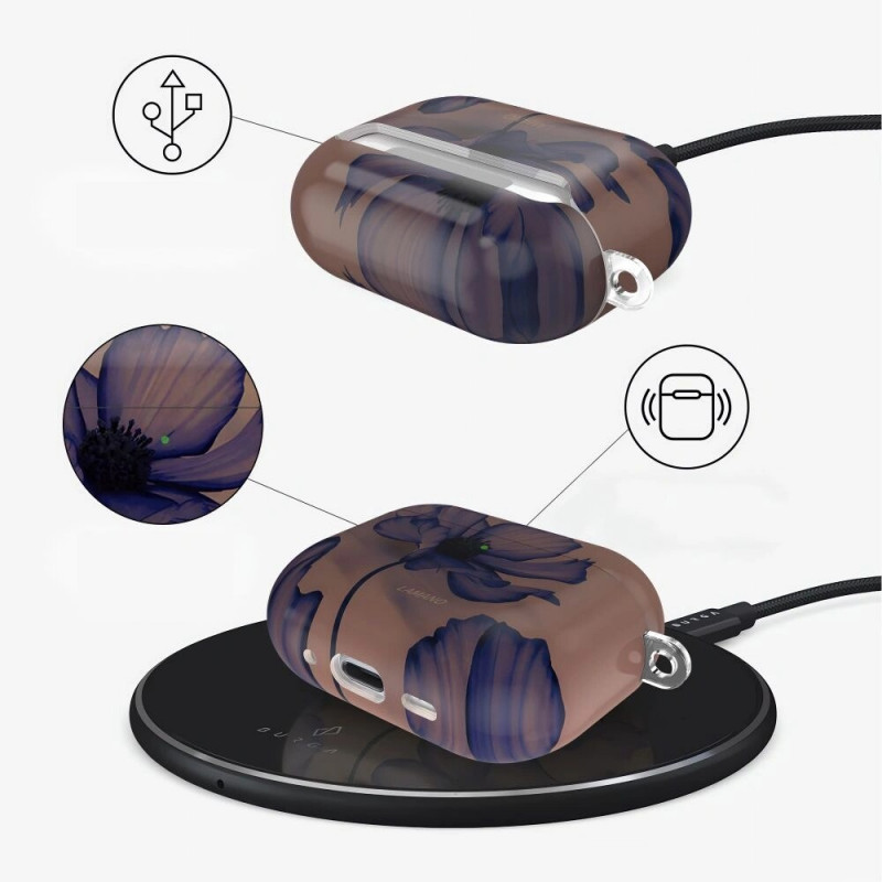 Tech-Protect Lamano dėklas Apple AirPods Pro 1 / 2, Aksominė naktis
