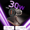 Tech-Protect CC01 2 prievadų automobilinis įkroviklis USB-A / USB-C, PD 30W / QC 3.0, juodas