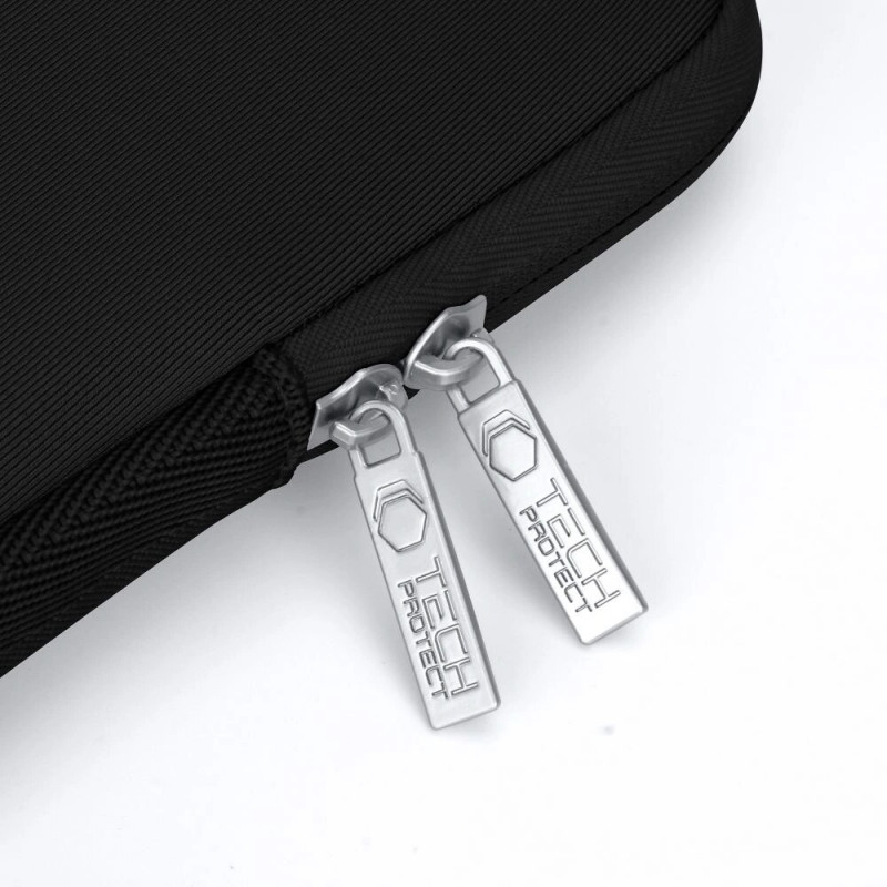 Tech-Protect NeoSlim THP3383 nešiojamojo kompiuterio 13-14 colių dėklas su aksesuarų krepšeliu, juodas