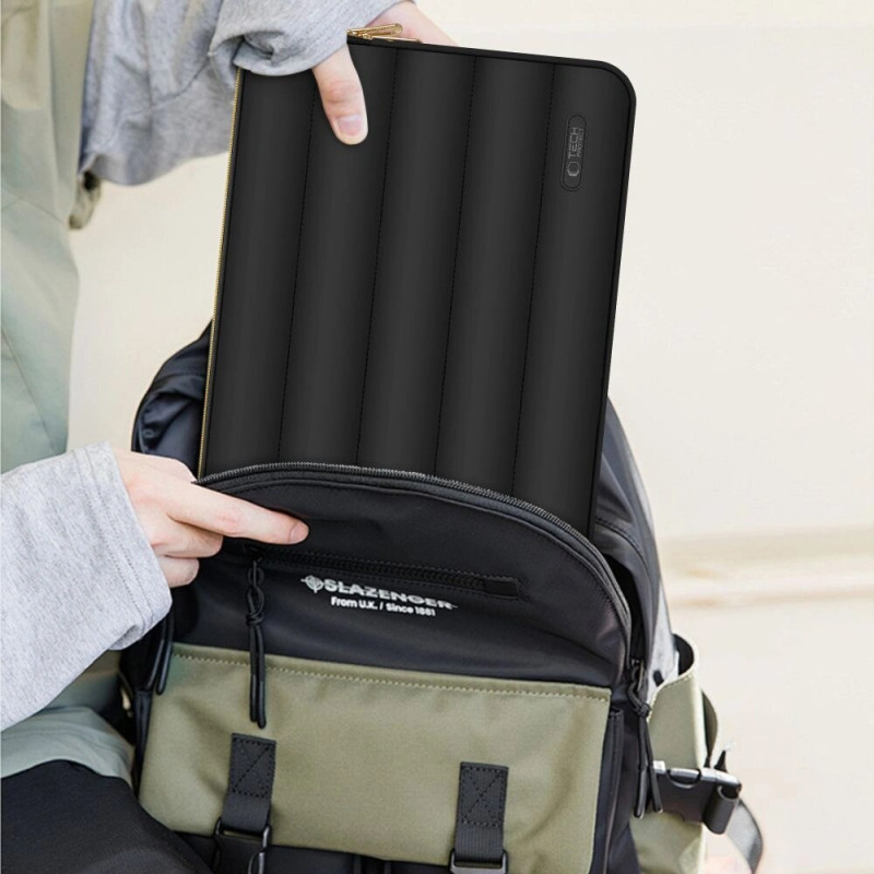 Tech-Protect Puffy THP3482 nešiojamojo kompiuterio 15-16" dėklas su aksesuarų krepšeliu, juodas