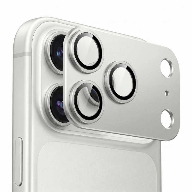 Tech-Protect Camfull Fit+ Apple iPhone 18 Pro Max kameros objektyvo apsauga, sidabrinė