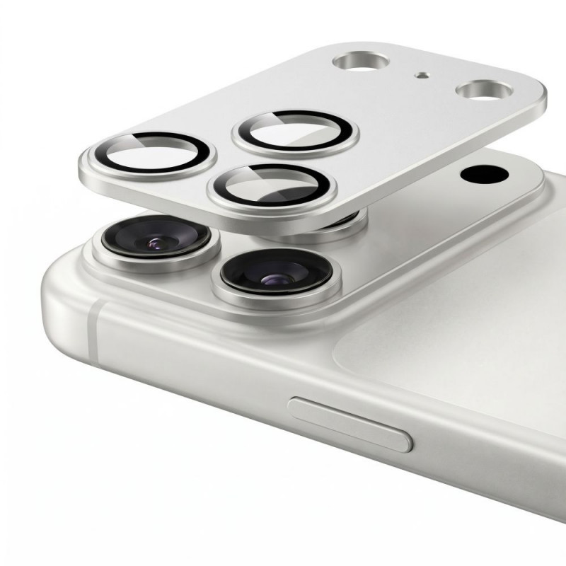 Tech-Protect Camfull Fit+ Apple iPhone 18 Pro Max kameros objektyvo apsauga, sidabrinė