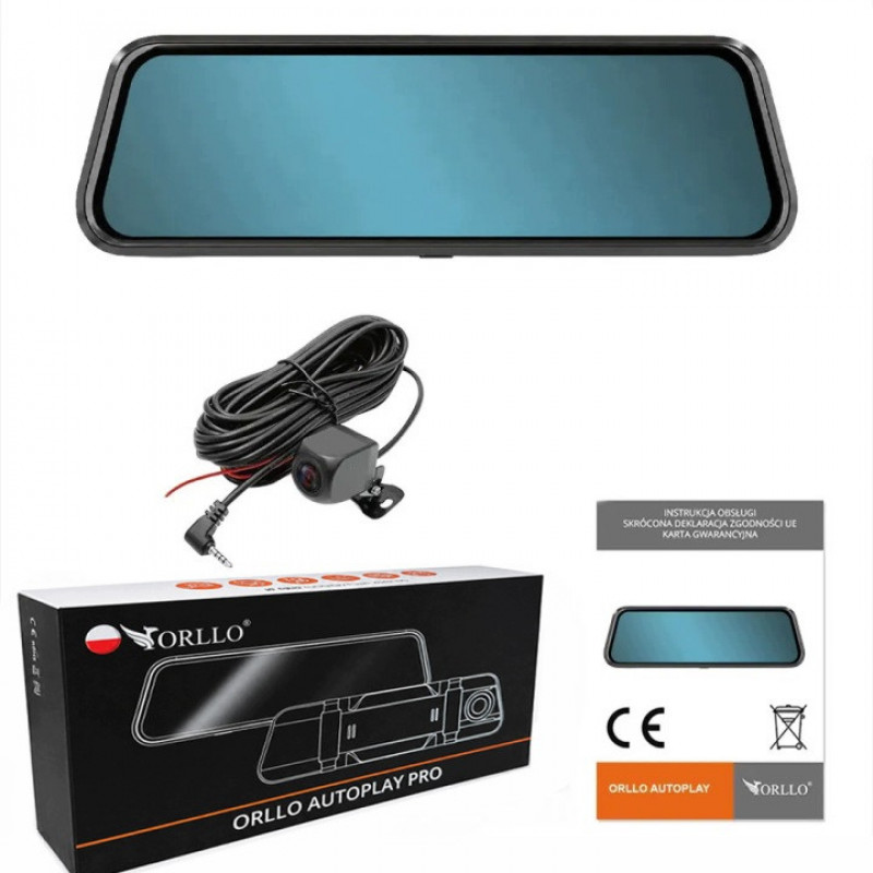 ORLLO Autoplay PRO 4K priekinė ir galinė automobilinė vaizdo kamera, GPS, Wi-Fi