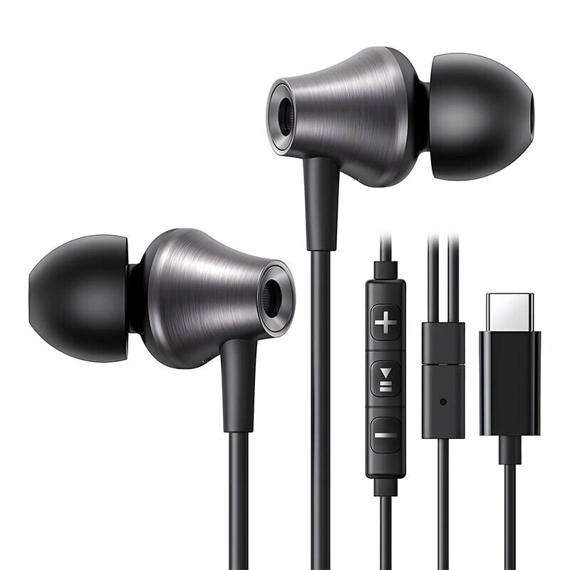 Ugreen EP105 USB-C laidinės įdedamos ausinės, 1.2 m, juodos