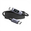 Ugreen L530 USB-C į USB-C kabelis, PD 240 W, 480 Mbps, su ekranu, 2 m, juodas