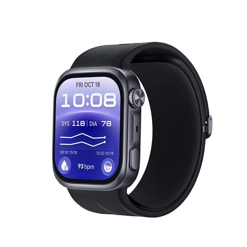 Huawei Watch D3 Riva-B10 46 mm išmanusis laikrodis, aliuminio korpusas, guminė apyrankė, juodas (55020KBU)