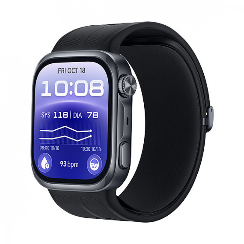 Huawei Watch D3 Riva-B10 46 mm išmanusis laikrodis, aliuminio korpusas, guminė apyrankė, juodas (55020KBU)