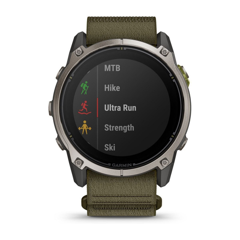 Garmin Enduro 4 GPS išmanusis laikrodis su tamsiai alyvuogių spalvos ComfortFit audinio dirželiu (010-04799-01)