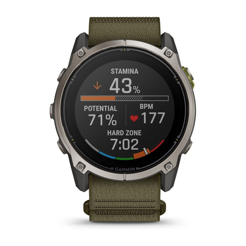 Garmin Enduro 4 GPS išmanusis laikrodis su tamsiai alyvuogių spalvos ComfortFit audinio dirželiu (010-04799-01)
