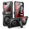 Supcase Unicorn Beetle Grip Mag MagSafe dėklas, skirtas Samsung Galaxy Z Flip 8, juodas