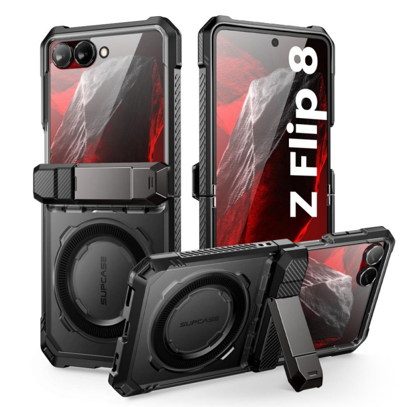 Supcase Unicorn Beetle Grip Mag MagSafe dėklas, skirtas Samsung Galaxy Z Flip 8, juodas