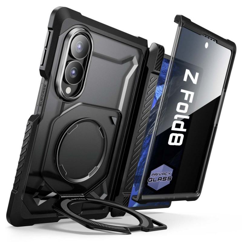 Supcase UB Grip Mag MagSafe Privacy stiklo dėklas, skirtas Samsung Galaxy Z Fold 8, juodas