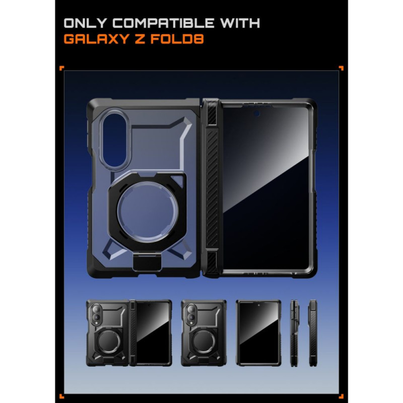 Supcase UB Grip Mag MagSafe Privacy stiklo dėklas, skirtas Samsung Galaxy Z Fold 8, juodas