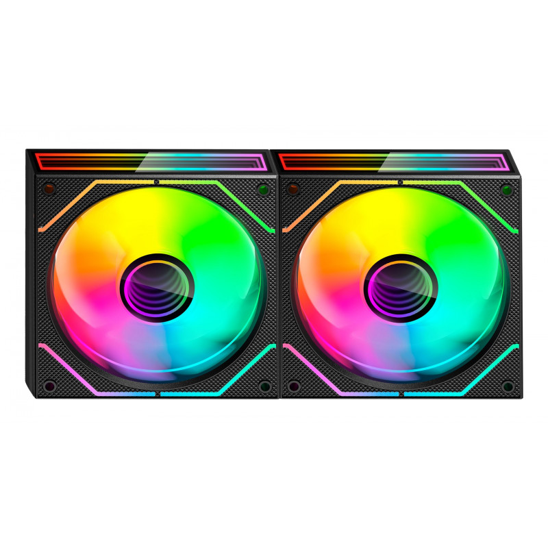 Tacens Mars Gaming MF3DPROX2 12 cm kompiuterio korpuso ventiliatoriai, ARGB, juodi, 2 vnt.
