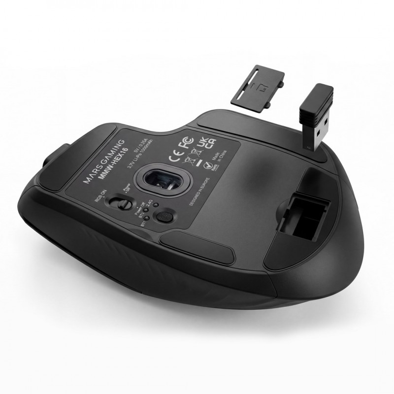 Tacens Mars Gaming MMW-HEX16 belaidė žaidimų pelė, 24000 DPI, Bluetooth 5.2, 2.4 GHz