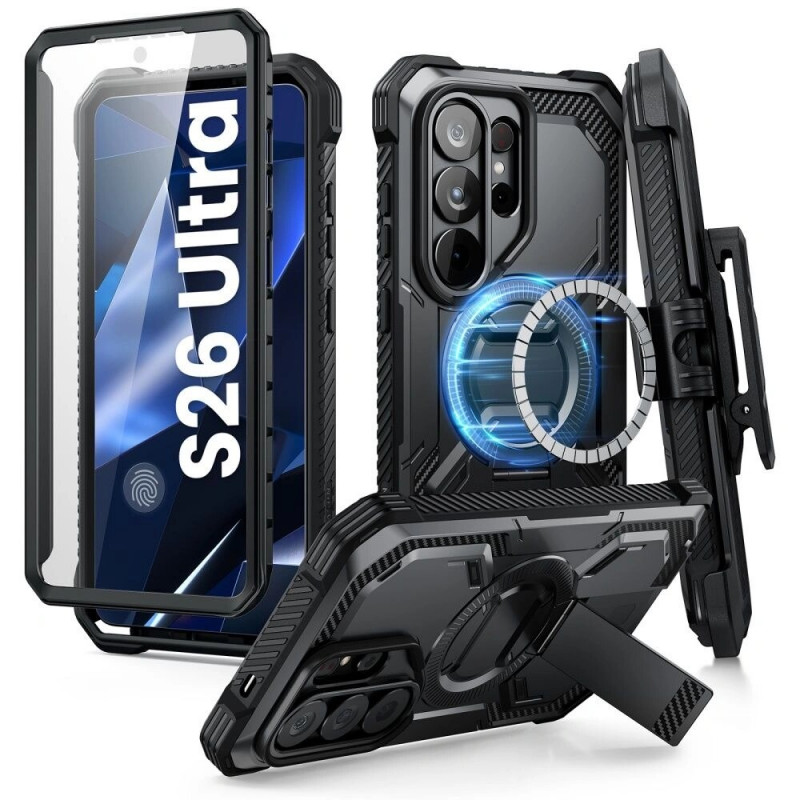 Supcase iBlason ArmorBox Clip Mag MagSafe dėklas, skirtas Samsung Galaxy S26 Ultra, juodas