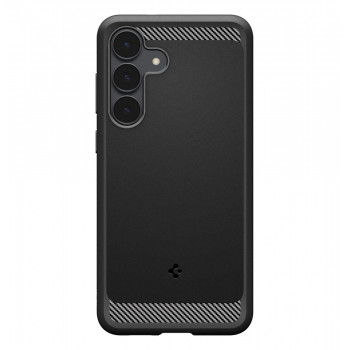 Spigen Rugged Armor dėklas, skirtas Samsung Galaxy S25 FE, matinė juoda