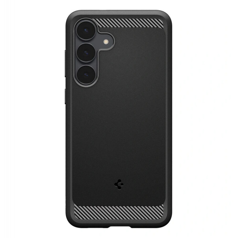 Spigen Rugged Armor dėklas, skirtas Samsung Galaxy S25 FE, matinė juoda