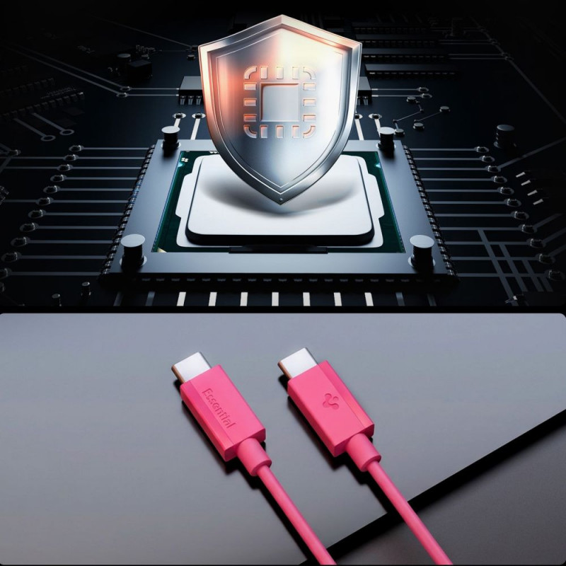 Spigen EB6010CC Essential USB-C į USB-C kabelis 60W 100 cm, rožinis