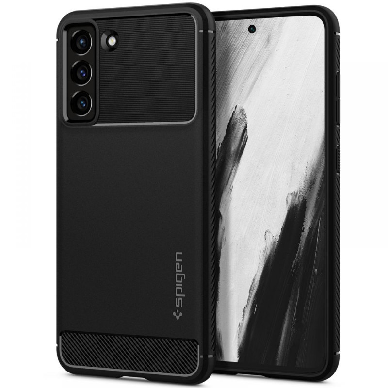 Spigen Rugged Armor dėklas Samsung Galaxy S21 FE, matinė juoda