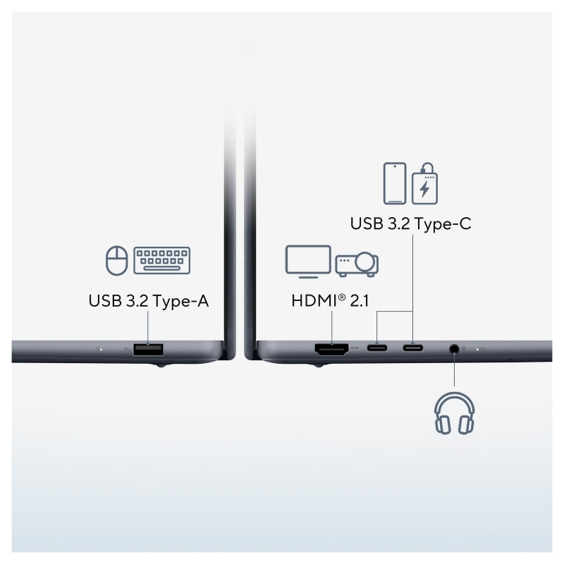 ASUS Zenbook 14 UX3480QA-U1023W nešiojamasis kompiuteris, 14" WUXGA, Snapdragon X1-26-100, 16 GB RAM, 512 GB SSD, Windows 11 Home