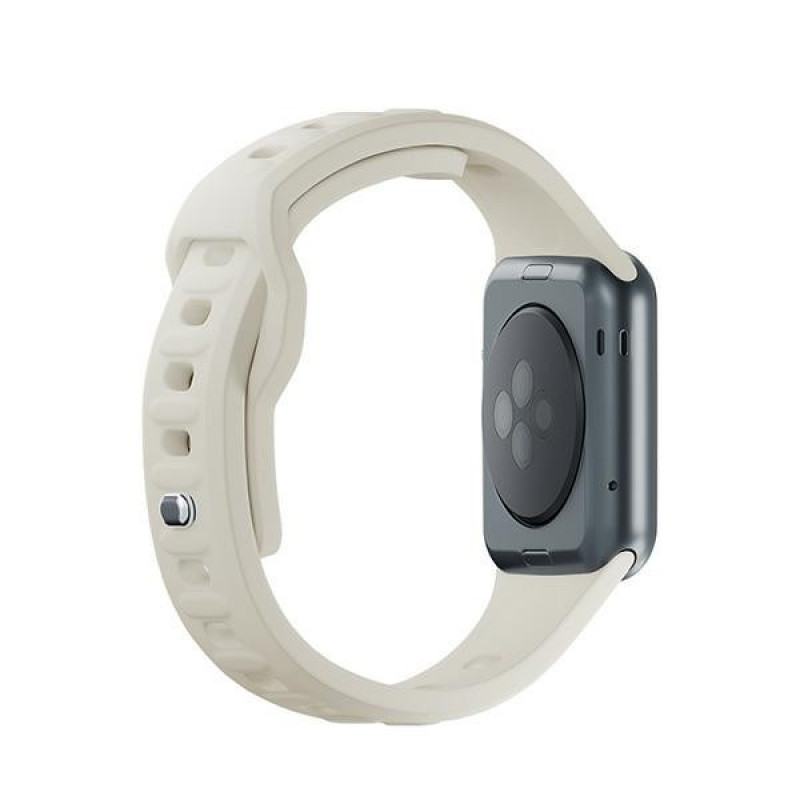 3mk silikoninis laikrodžio dirželis, skirtas Apple Watch 42/44/45/49 mm, smėlio spalvos
