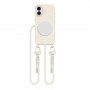 Tech-Protect MagNecklace MagSafe dėklas su dirželiu, skirtas Apple iPhone 16, smėlio spalvos