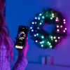 Twinkly iš anksto apšviestas vainikas 50 RGB LED, žalia viela, C tipo kištukas, 60 cm