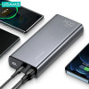 USAMS PB59 US-CD165 nešiojamasis akumuliatorius 30000 mAh, 65 W, 2x QC3.0 + PD, juodas, su USB-C į USB-C kabeliu