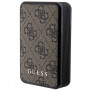 Guess GUPB10DP4GEGW nešiojamasis įkroviklis 10000 mAh, 18 W, 4G Leather Metal Logo, rudas