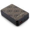 Guess GUPB10DP4GEGW nešiojamasis įkroviklis 10000 mAh, 18 W, 4G Leather Metal Logo, rudas