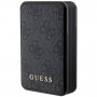 Guess GUPB10DP4GEGK nešiojamasis įkroviklis 10000 mAh, 18 W, 4G Leather Metal Logo, juodas