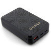 Guess GUPB10DP4GEGK nešiojamasis įkroviklis 10000 mAh, 18 W, 4G Leather Metal Logo, juodas