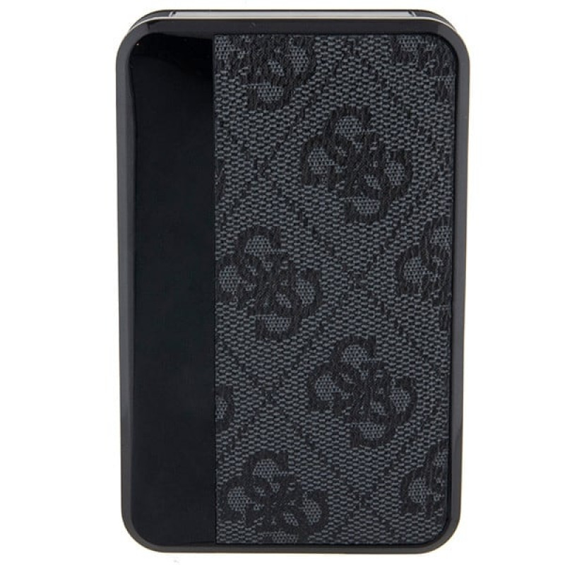 Guess GUPB10DP4GEGK nešiojamasis įkroviklis 10000 mAh, 18 W, 4G Leather Metal Logo, juodas