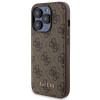 Guess GUBPM5P15X4GEMGW kietasis dėklas, skirtas Apple iPhone 15 Pro Max + 5000 mAh MagSafe belaidis įkroviklis, 4G Metal Logo, rudas