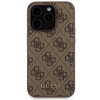 Guess GUBPM5P15X4GEMGW kietasis dėklas, skirtas Apple iPhone 15 Pro Max + 5000 mAh MagSafe belaidis įkroviklis, 4G Metal Logo, rudas
