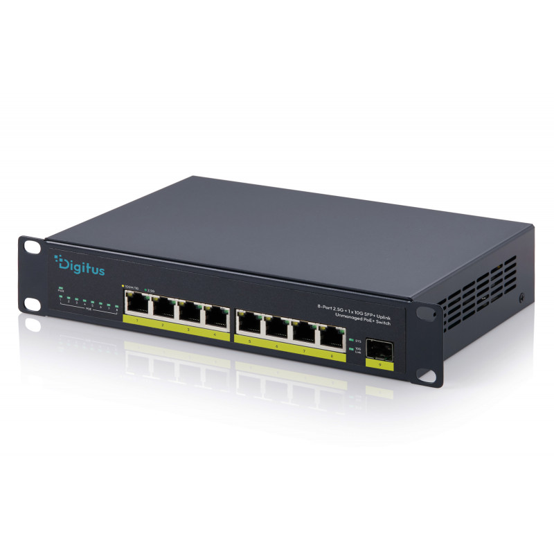 DIGITUS DN-95333 10 Gigabit 8 prievadų nevaldomas PoE+ komutatorius (80 W)