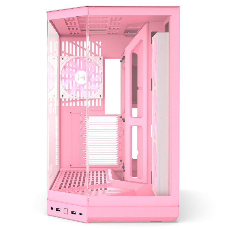 HYTE Y50 Strawberry Milk kompiuterio korpusas, šviesiai rožinis, grūdintas stiklas x 3
