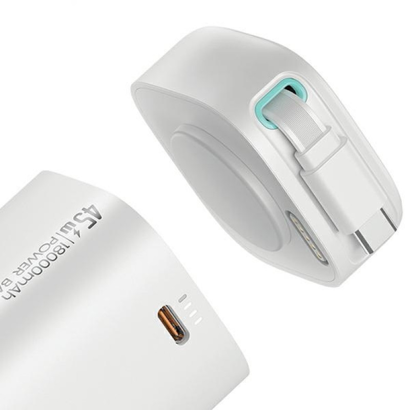 USAMS US-CD216 XMF Series nešiojamasis įkroviklis 18000 mAh, PD 45W greitasis įkrovimas, su USB-C kabeliu, juodas