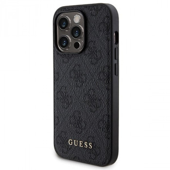 Guess GUBPM5P14X4GEMGK Apple iPhone 14 Pro Max kietasis dėklas + 5000 mAh MagSafe powerbank rinkinys, 4G Metal Logo, juodas