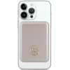 Guess GUPBM5AL4DMD 4G Strassed Metal Logo MagSafe indukcinis maitinimo blokas 5000 mAh, 15W, auksinis