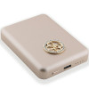 Guess GUPBM5AL4DMD 4G Strassed Metal Logo MagSafe indukcinis maitinimo blokas 5000 mAh, 15W, auksinis