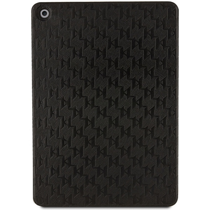 Karl Lagerfeld KLFC10SAKHPKK Saffiano Monogram Ikonik dėklas-knyga, skirtas Apple iPad 10.2 (7, 8, 9 kartos), juodas