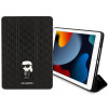 Karl Lagerfeld KLFC10SAKHPKK Saffiano Monogram Ikonik dėklas-knyga, skirtas Apple iPad 10.2 (7, 8, 9 kartos), juodas