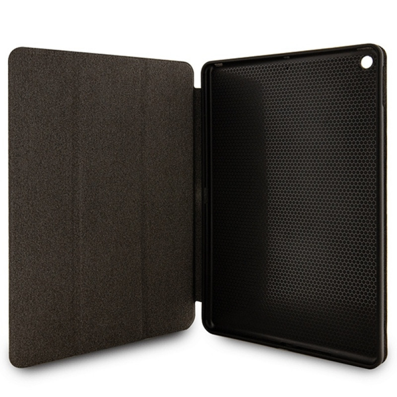 Karl Lagerfeld KLFC10SAKHPKK Saffiano Monogram Ikonik dėklas-knyga, skirtas Apple iPad 10.2 (7, 8, 9 kartos), juodas