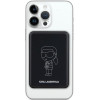 Karl Lagerfeld KLPBM5KIOTTGK indukcinis išorinis akumuliatorius 5000 mAh 15W, Outline Ikonik, MagSafe, juodas