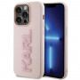 Karl Lagerfeld KLHCP15X3DMBKCP kietas dėklas Apple iPhone 15 Pro Max, 3D Rubber Glitter Logo, rožinis